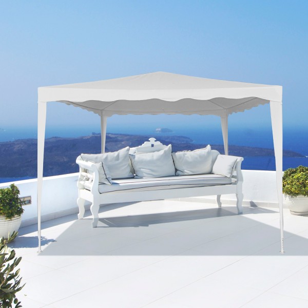 Grande gazebo de jardim 9 m2 branco Aktive | Distria