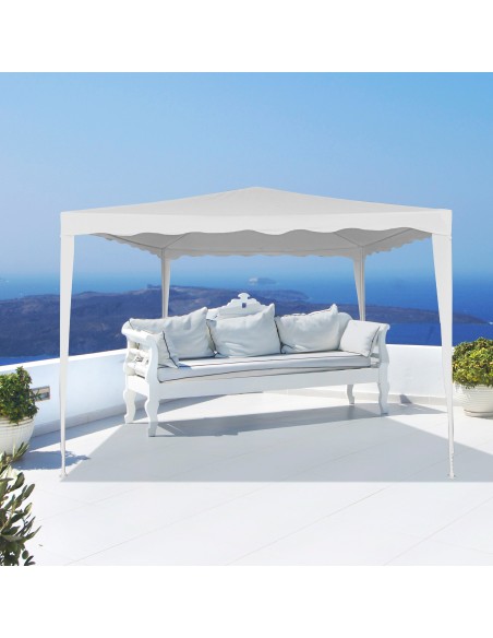 Grande gazebo de jardim 9 m2 branco Aktive | Distria