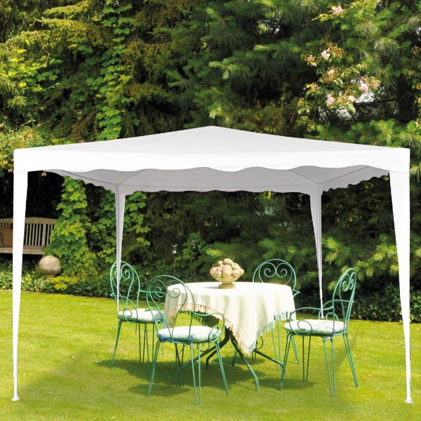 Grande gazebo de jardim 9 m2 branco Aktive | Distria