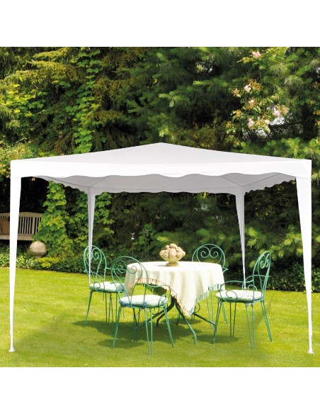 Grande gazebo de jardim 9 m2 branco Aktive | Distria