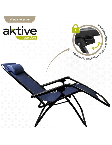 Espreguiçadeira Gravidade Zero Azul Marinho Dobrável | Distria