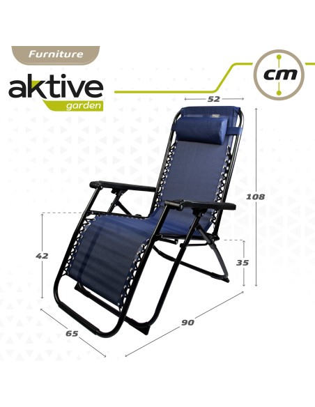 Espreguiçadeira Gravidade Zero Azul Marinho Dobrável | Distria