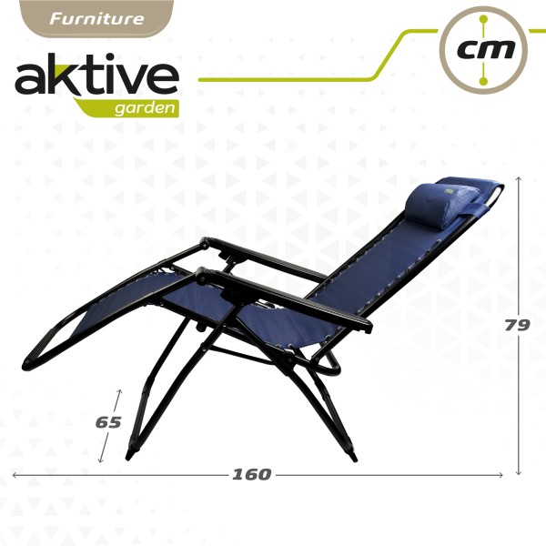 Espreguiçadeira Gravidade Zero Azul Marinho Dobrável | Distria