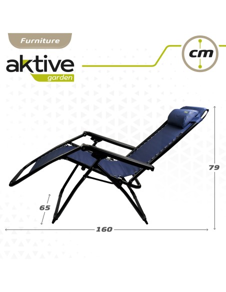 Espreguiçadeira Gravidade Zero Azul Marinho Dobrável | Distria