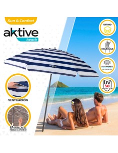 Guarda-sol de praia à prova de vento 220 cm - Guarda-sóis | Distria 2
