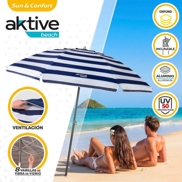 Guarda-sol de praia à prova de vento 220 cm - Guarda-sóis | Distria