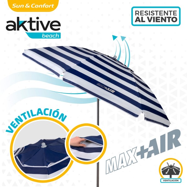 Guarda-sol de praia à prova de vento 220 cm - Guarda-sóis | Distria