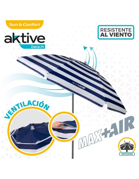 Guarda-sol de praia à prova de vento 220 cm - Guarda-sóis | Distria