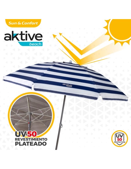 Guarda-sol de praia à prova de vento 220 cm - Guarda-sóis | Distria