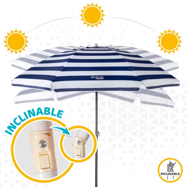 Guarda-sol de praia à prova de vento 220 cm - Guarda-sóis | Distria