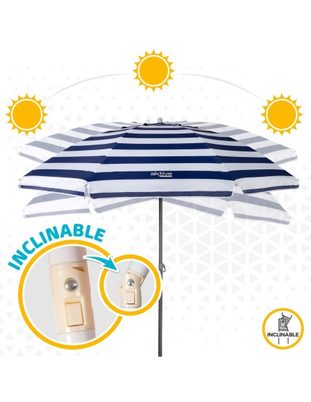 Guarda-sol de praia à prova de vento 220 cm - Guarda-sóis | Distria