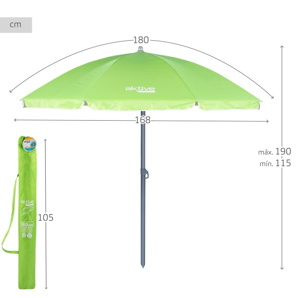 Guarda-sol verde Ø180 cm | Distria