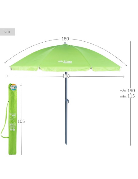Guarda-sol verde Ø180 cm | Distria