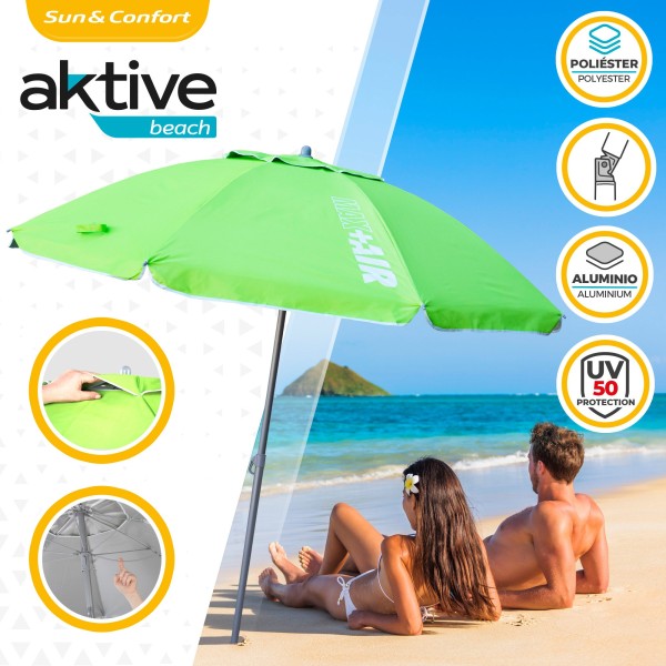 Grande Guarda-sol Max Air 2m inclinável verde | Distria