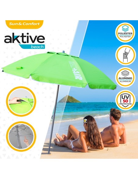 Grande Guarda-sol Max Air 2m inclinável verde | Distria