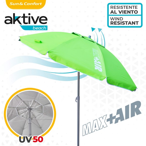 Grande Guarda-sol Max Air 2m inclinável verde | Distria