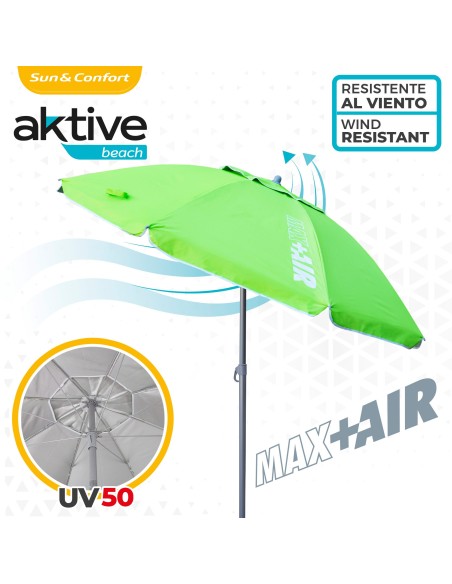 Grande Guarda-sol Max Air 2m inclinável verde | Distria