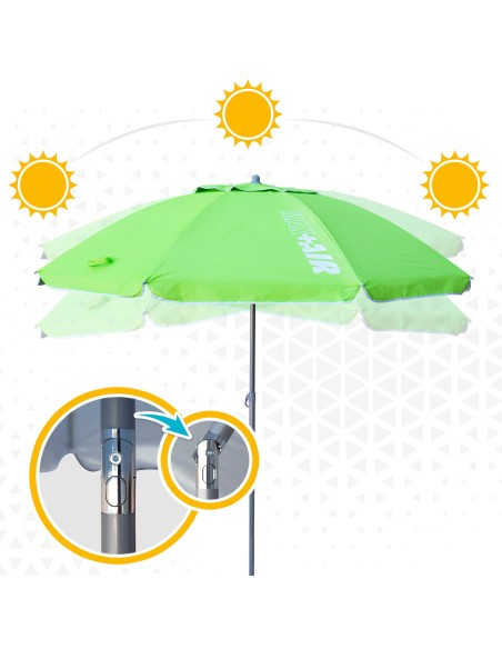 Grande Guarda-sol Max Air 2m inclinável verde | Distria