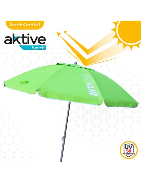 Grande Guarda-sol Max Air 2m inclinável verde | Distria