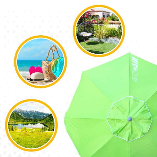 Grande Guarda-sol Max Air 2m inclinável verde | Distria