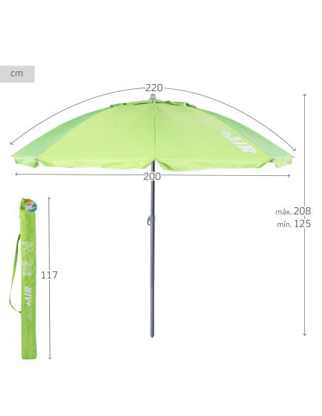 Guarda-sol grande Max Air Ø220 cm verde | Distria