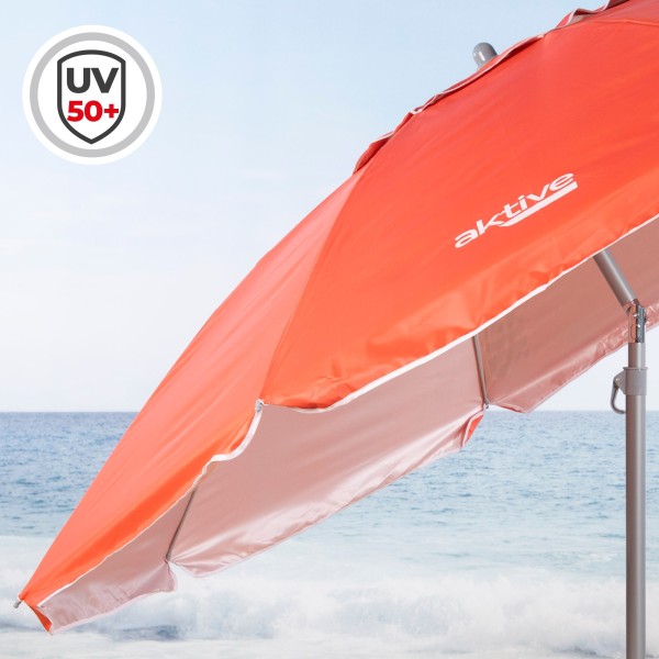 Guarda-sol grande Ø200 cm coral | Distria