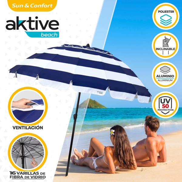 Guarda-sol grande ultra-resistente Ø240 cm | Distria
