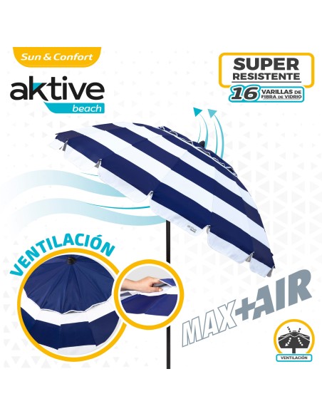 Guarda-sol grande ultra-resistente Ø240 cm | Distria