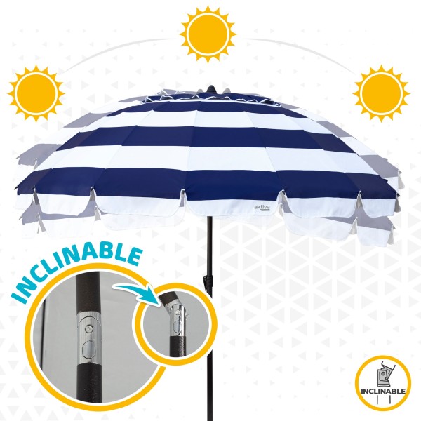 Guarda-sol grande ultra-resistente Ø240 cm | Distria