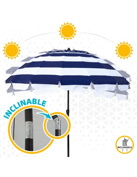 Guarda-sol grande ultra-resistente Ø240 cm | Distria
