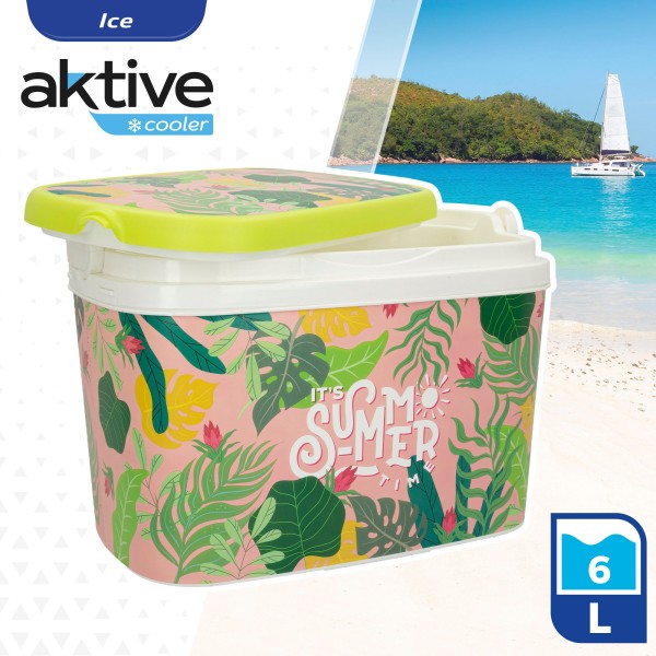 Aktive Refrigerador portátil rígido de 6 litros Its Summer Time verde | Distria
