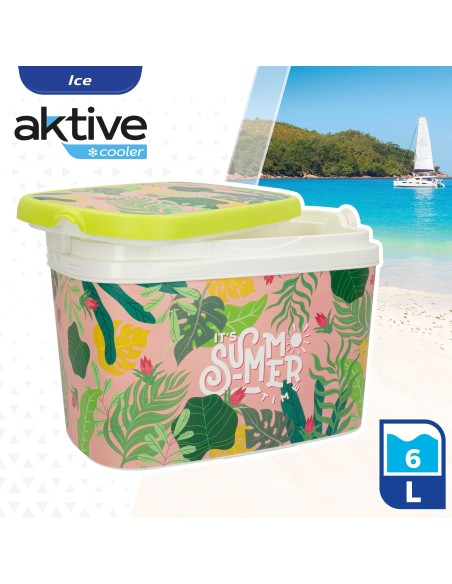 Aktive Refrigerador portátil rígido de 6 litros Its Summer Time verde | Distria