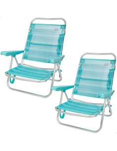 Saving pack 2 cadeiras de praia turquesa 47x48x80 cm | Distrito