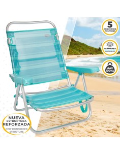 Saving pack 2 cadeiras de praia turquesa 47x48x80 cm | Distrito 2