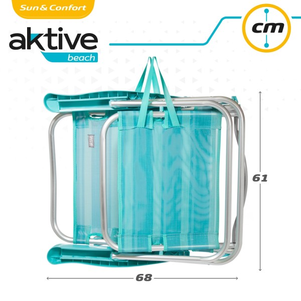 Saving pack 2 cadeiras de praia turquesa 47x48x80 cm | Distrito
