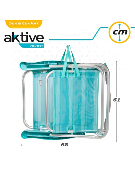 Saving pack 2 cadeiras de praia turquesa 47x48x80 cm | Distrito