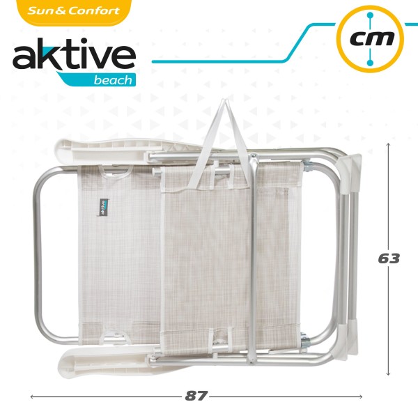 Pacote Poupança 2 cadeiras de praia bege 48x57x99 cm | Distria