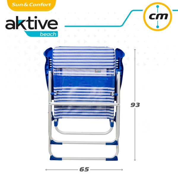 Saving pack 2 cadeiras de praia azuis e brancas 48x62x101 cm | Distria