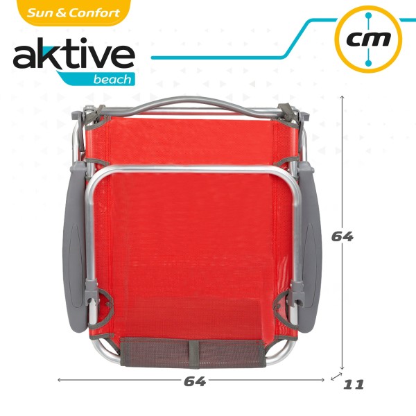 Pack poupança de 2 cadeiras de praia vermelhas 51x45x76 cm | Distrito