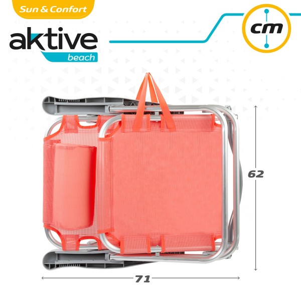 Pack poupança de 2 cadeiras de praia coral 48x46x84 cm | Distrito
