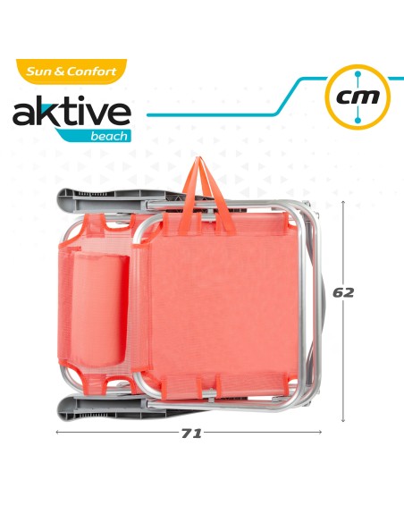 Pack poupança de 2 cadeiras de praia coral 48x46x84 cm | Distrito