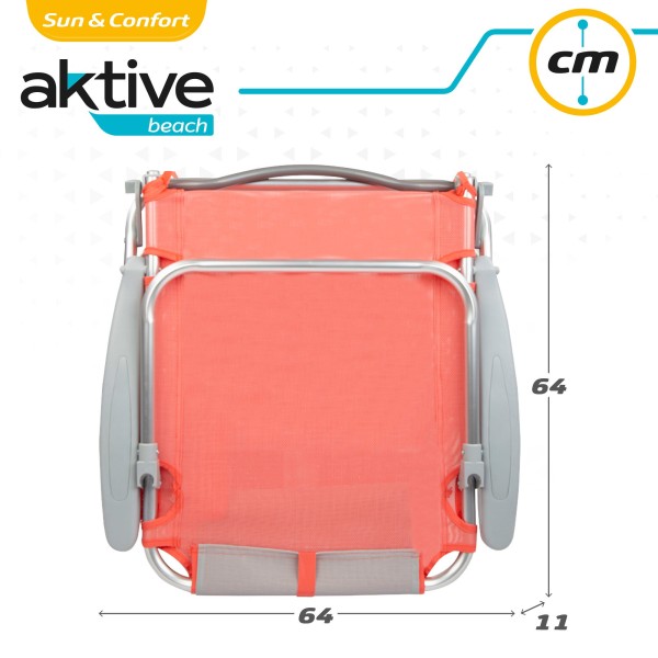 Pack poupança de 2 cadeiras de praia coral 51x45x76 cm | Distrito