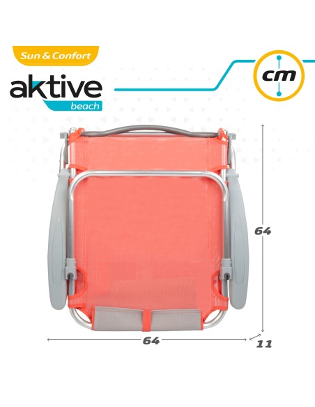 Pack poupança de 2 cadeiras de praia coral 51x45x76 cm | Distrito