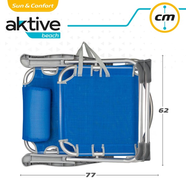 Pack poupança de 2 cadeiras de praia azuis 48x60x90 cm | Distrito
