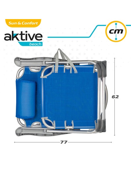 Pack poupança de 2 cadeiras de praia azuis 48x60x90 cm | Distrito