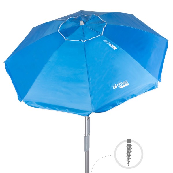 Guarda-sol azul corta-vento Ø210 cm | Distria
