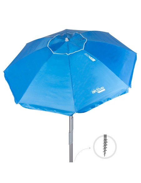 Guarda-sol azul corta-vento Ø210 cm | Distria