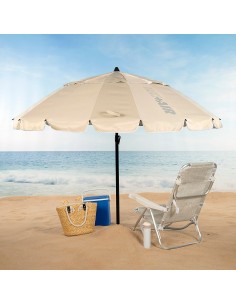 Guarda-chuva de praia corta-vento creme Ø195 cm | Distria 2