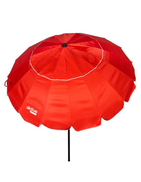 Guarda-sol vermelho corta-vento Ø195 cm | Distria