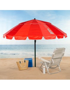 Guarda-sol vermelho corta-vento Ø195 cm | Distria 2